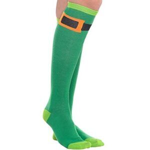 Amscan Leprechaun St Patrick's Day Green Irish Belts Knee High Socks One Size